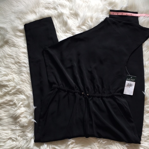 NWT Lauren Ralph Lauren Black One Shoulder Jumpsuit - Picture 12 of 16